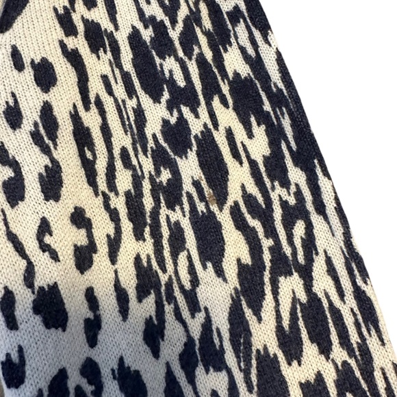 Equipment Femme | Sullivan Cashmere Cardigan Blue Cream Leopard Size L - Picture 5 of 12